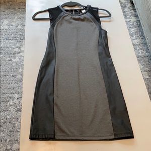 Gray and black dress